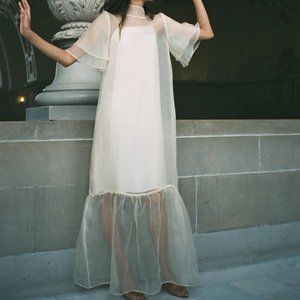 Kamperett Silk Organza Barre Dress - Size S